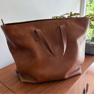 Madewell Brown Leather Tote Bag